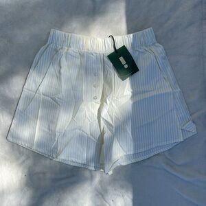 Daily Drills High Waist Striped Poplin Shorts